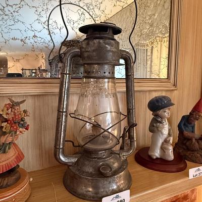Vintage Dietz railroad lantern with clear glass