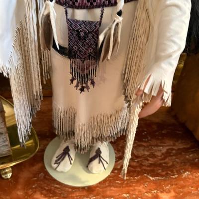 Native American 27”t girl figure on stand