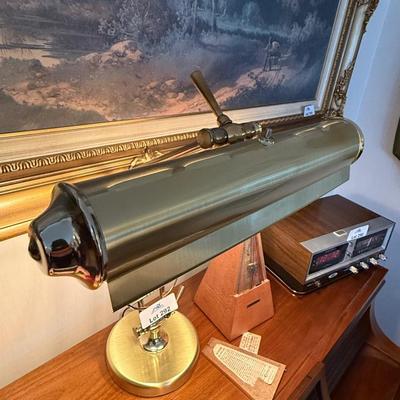 Brass working desk lamp in music theme