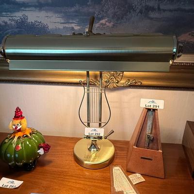 Brass working desk lamp in music theme