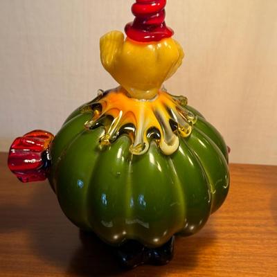 Handblown Murano fat body glass clown