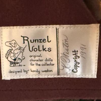Vintage pair of Man & Woman Runzel Volks dolls