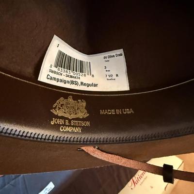 Stetson size 7-1/2 brown Boy Scout Wool New Hat