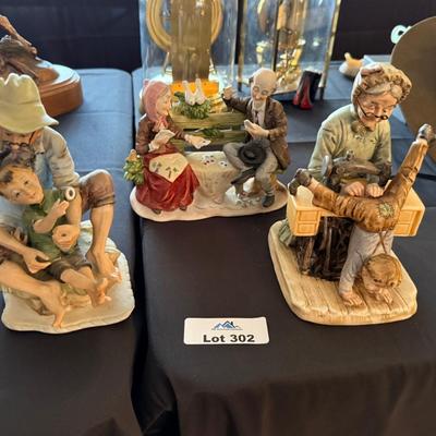 3 Capodimonte Style porcelain figures