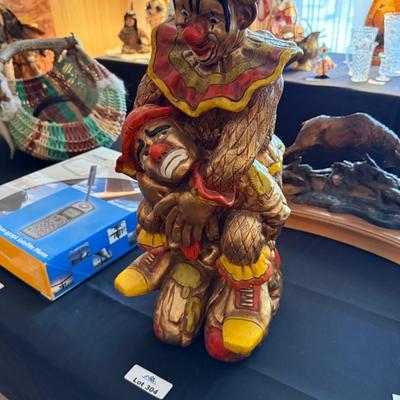 1968 Progressive Art Products ceramic gold painted clowns