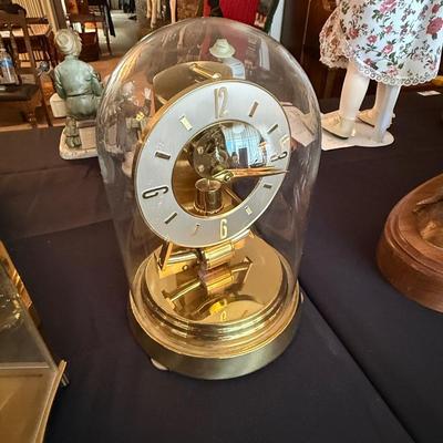 2 Clocks - 1 Kundo Kieninger & Obergfell 400 day & other mantle clock under glass globe