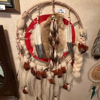 Large Mandella/Dreamcatcher w/feathers & lots of detail
