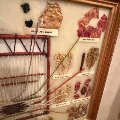 Framed collection of Native American thread to origin