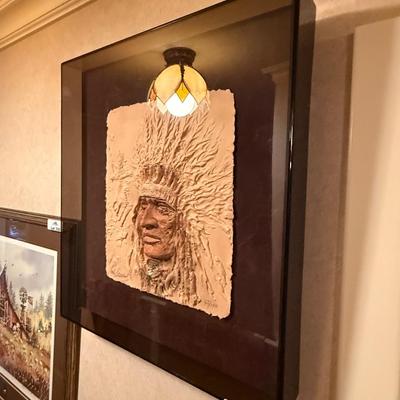 Carlo Wahlbeck #63/100 signed Native Art in shadowbox