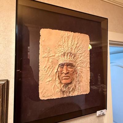 Carlo Wahlbeck #63/100 signed Native Art in shadowbox