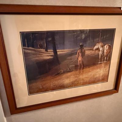 Hermon Adams “The Challenge” framed art #60/500 w/COA