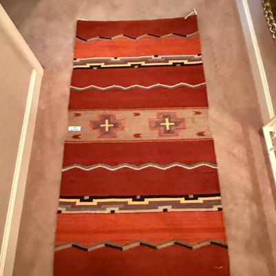 Native Themed Wool Rug 5’ l x 32”w