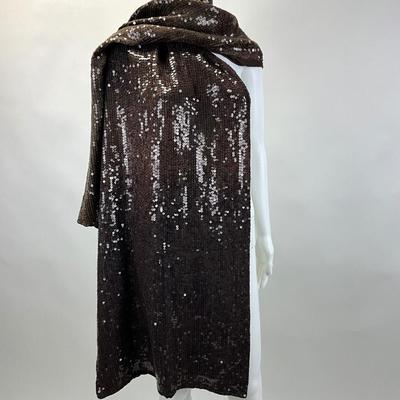 590 Brown Sequin ELIZABETH GILLET Shawl