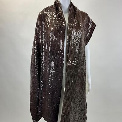 590 Brown Sequin ELIZABETH GILLET Shawl