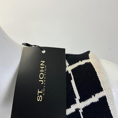 600 New with Tag ST. JOHN Knit Top with Black Knit Top
