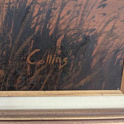 Vintage Original Painting Signed Collins Approx 32" x 43 1/2"