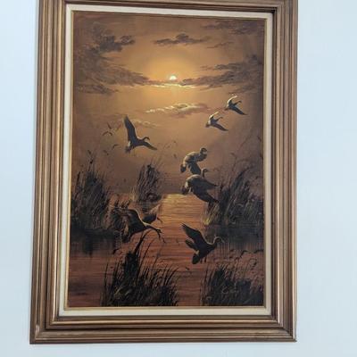 Vintage Original Painting Signed Collins Approx 32" x 43 1/2"