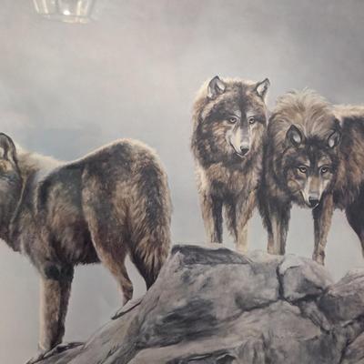 Annette Hartzell #719/950 & Signed Pack of Wolves Print Approx 28 1/2" x 23 1/4"