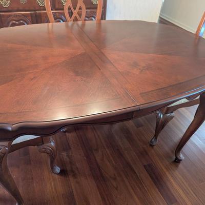 Dining Room Set With 6 Chairs & Leaf & Protective Cover