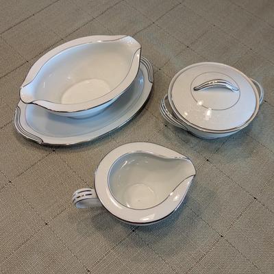 Gravy Bowl Creamer & Sugar Set Whitehall Fine China By Noritake
