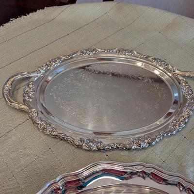 Vintage Serving Plates 1 - J. Reichhart Silver Plate Rim West Germany