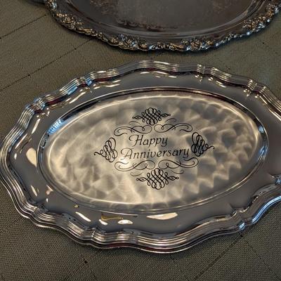 Vintage Serving Plates 1 - J. Reichhart Silver Plate Rim West Germany