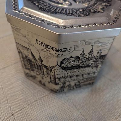 Empty Vintage E Otto Schmidt & Haeberlein Metzger Nuernberg Elisen Gingerbread Silver Tins