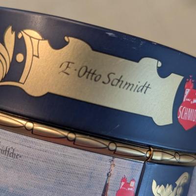 Empty Vintage E Otto Schmidt & Haeberlein Metzger Nuernberg Elisen Gingerbread Silver Tins