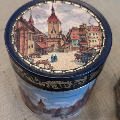 Empty Vintage E Otto Schmidt & Haeberlein Metzger Nuernberg Elisen Gingerbread Silver Tins