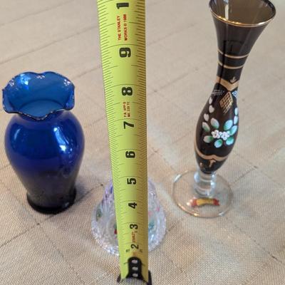 Glass Vases Souvenir Of Passaic, NJ & Bell Helen Alpine Village