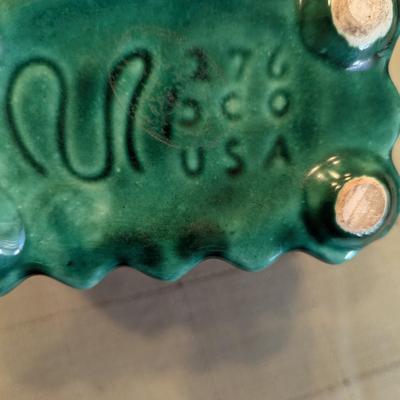 Vintage Green Pottery Planter By UPCO