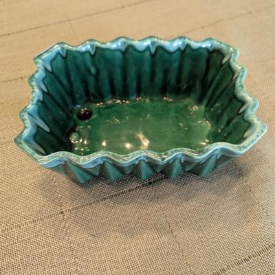 Vintage Green Pottery Planter By UPCO