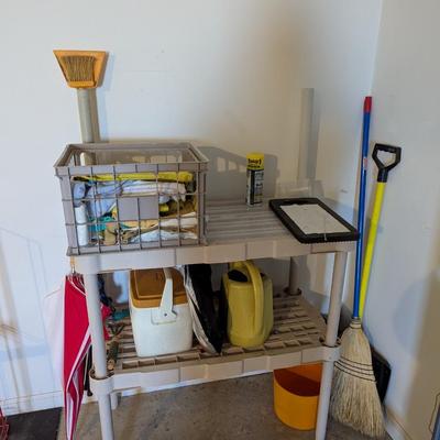 Approx 33" x 38 1/2" x 18" Plastic Shelving Unit Includes Contents