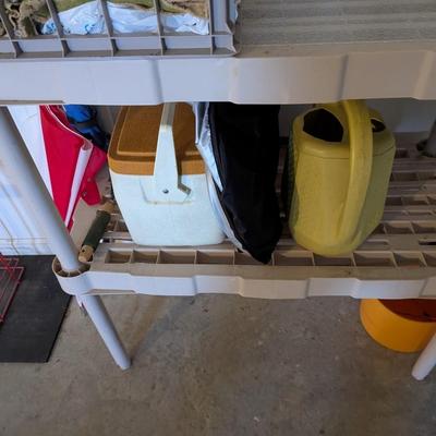 Approx 33" x 38 1/2" x 18" Plastic Shelving Unit Includes Contents