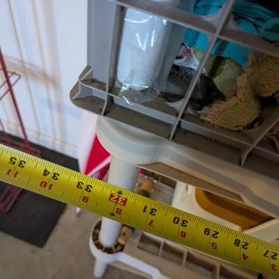 Approx 33" x 38 1/2" x 18" Plastic Shelving Unit Includes Contents