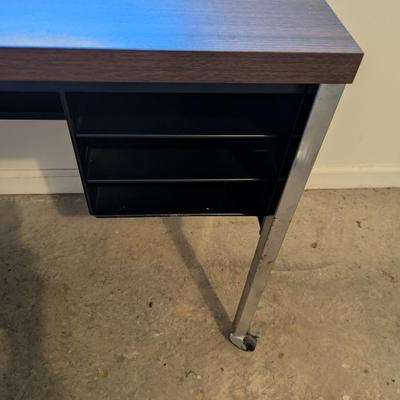Industrial Metal Work/Computer Desk With Wheels