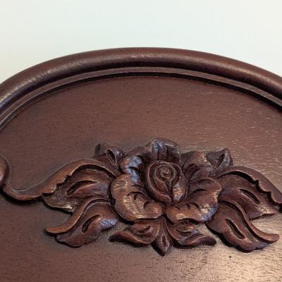 31" x 43" Wooden Oval Wall Mirror Cherry Made In USA