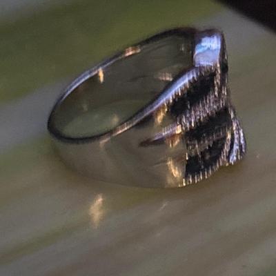Black braided cocktail Ring size 8