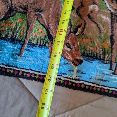 Vintage Deer/Stag Tapestry Made In Lebanon 38" x 20 1/2"