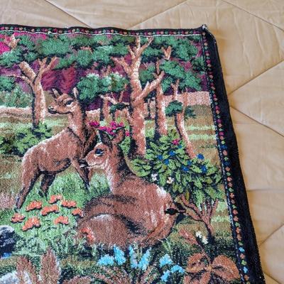 Vintage Deer/Stag Tapestry Made In Lebanon 38" x 20 1/2"
