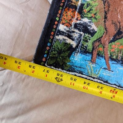 Vintage Deer/Stag Tapestry Made In Lebanon 38" x 20 1/2"