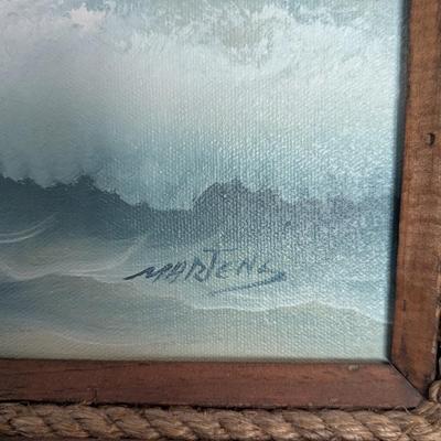 Signed By Artist Martens Seascape Painting Approx 23 1/4" x 19 1/4"