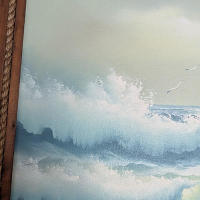 Signed By Artist Martens Seascape Painting Approx 23 1/4" x 19 1/4"