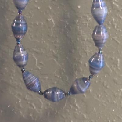 Vintage upcycled paper bead necklace
