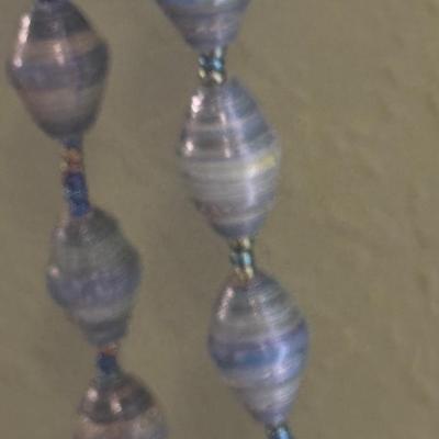 Vintage upcycled paper bead necklace