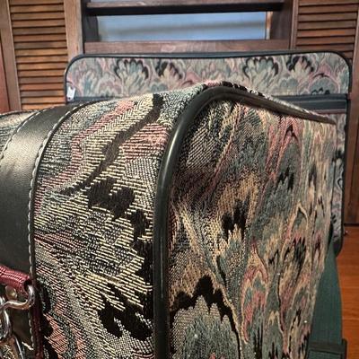 Two Vintage Airway Matching Suitcases with Wheels