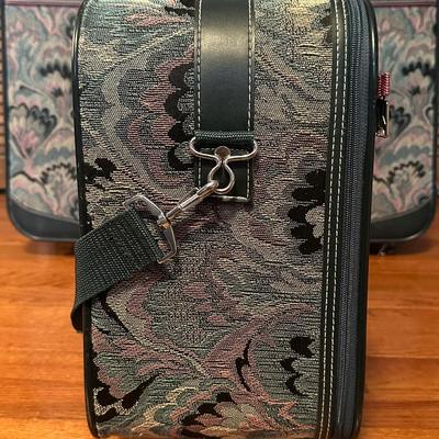 Two Vintage Airway Matching Suitcases with Wheels