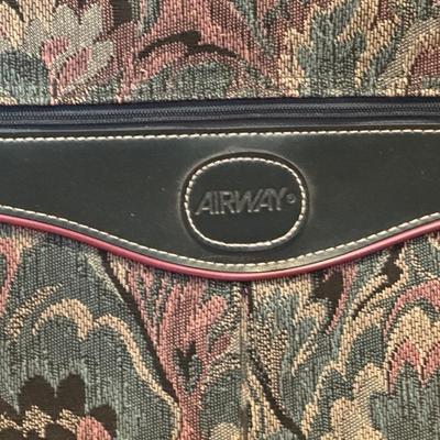 Two Vintage Airway Matching Suitcases with Wheels