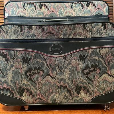Two Vintage Airway Matching Suitcases with Wheels