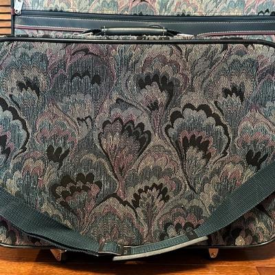 Two Vintage Airway Matching Suitcases with Wheels